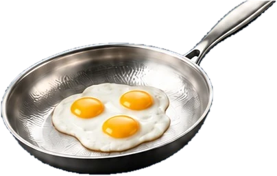 26 cm Monalura pan with three fried eggs
