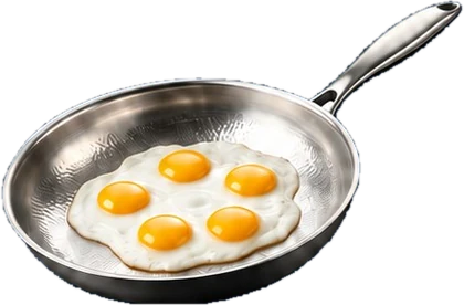 28 cm Monalura pan with six fried eggs