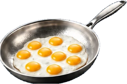 30 cm Monalura pan with nine fried eggs
